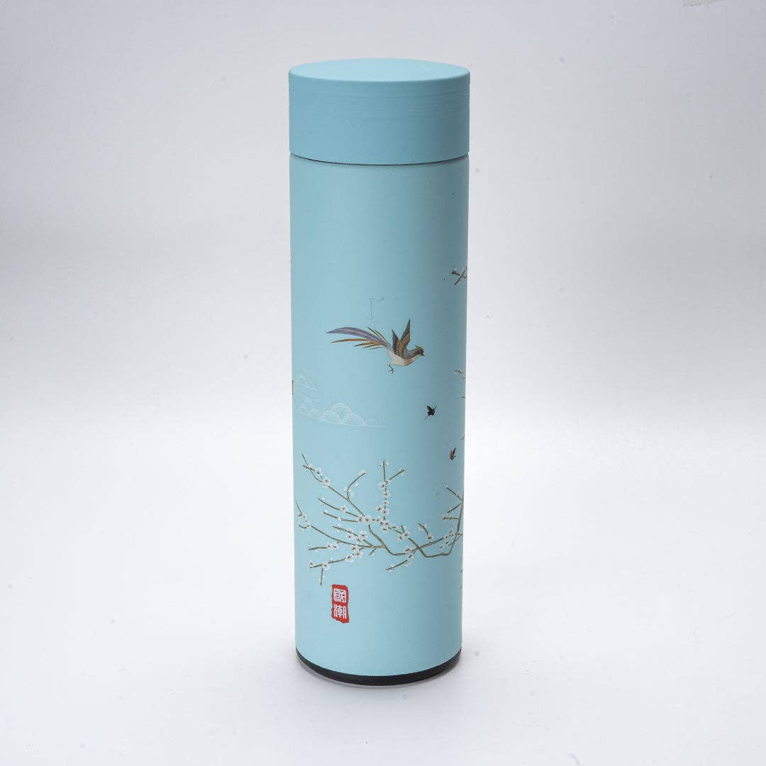 Plum Blossom Vacuum Insulated Thermos Flask