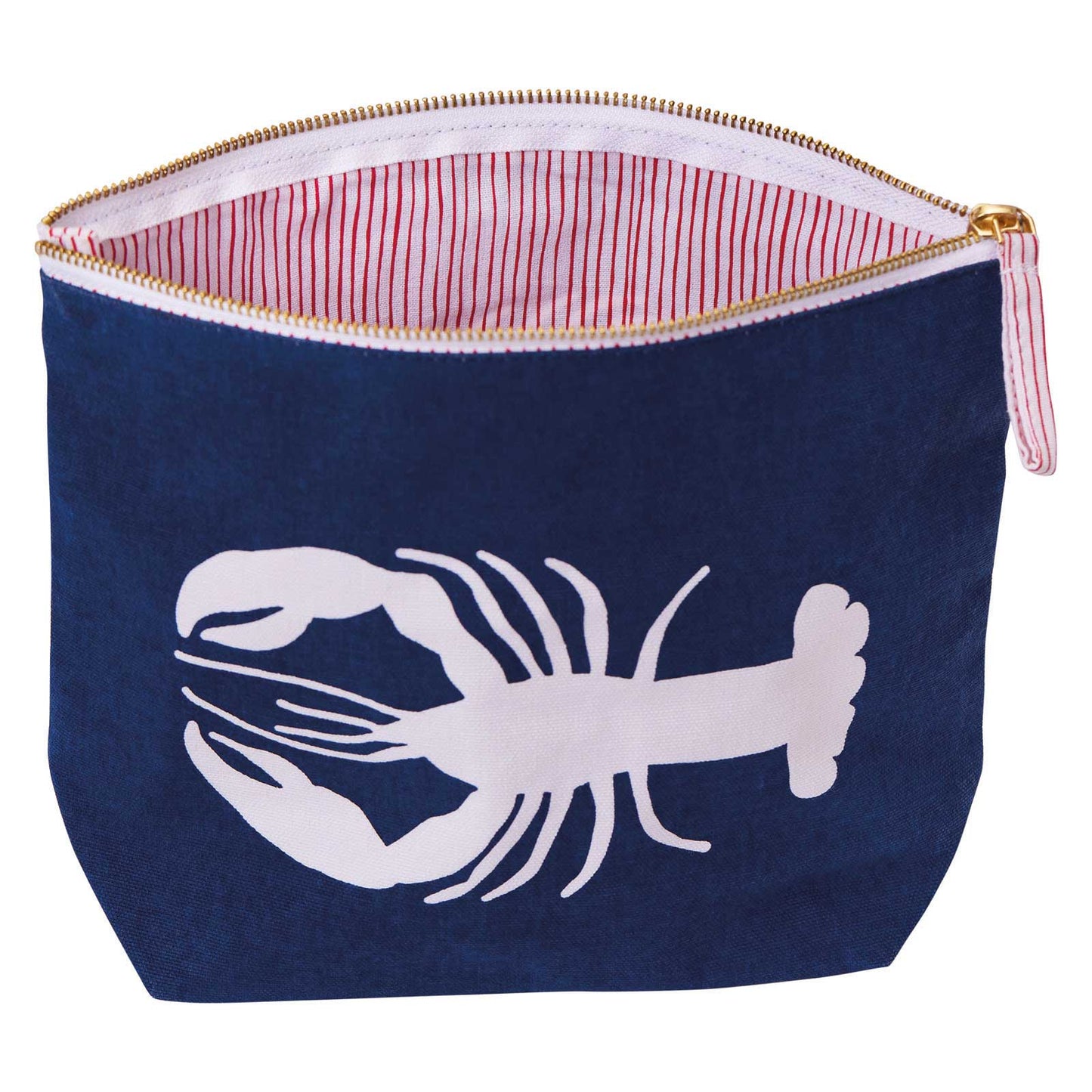 Navy Lobster Large Relaxed Canvas Pouch