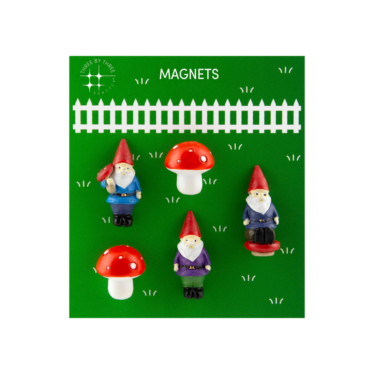 Gnome + Mushroom Magnet Set