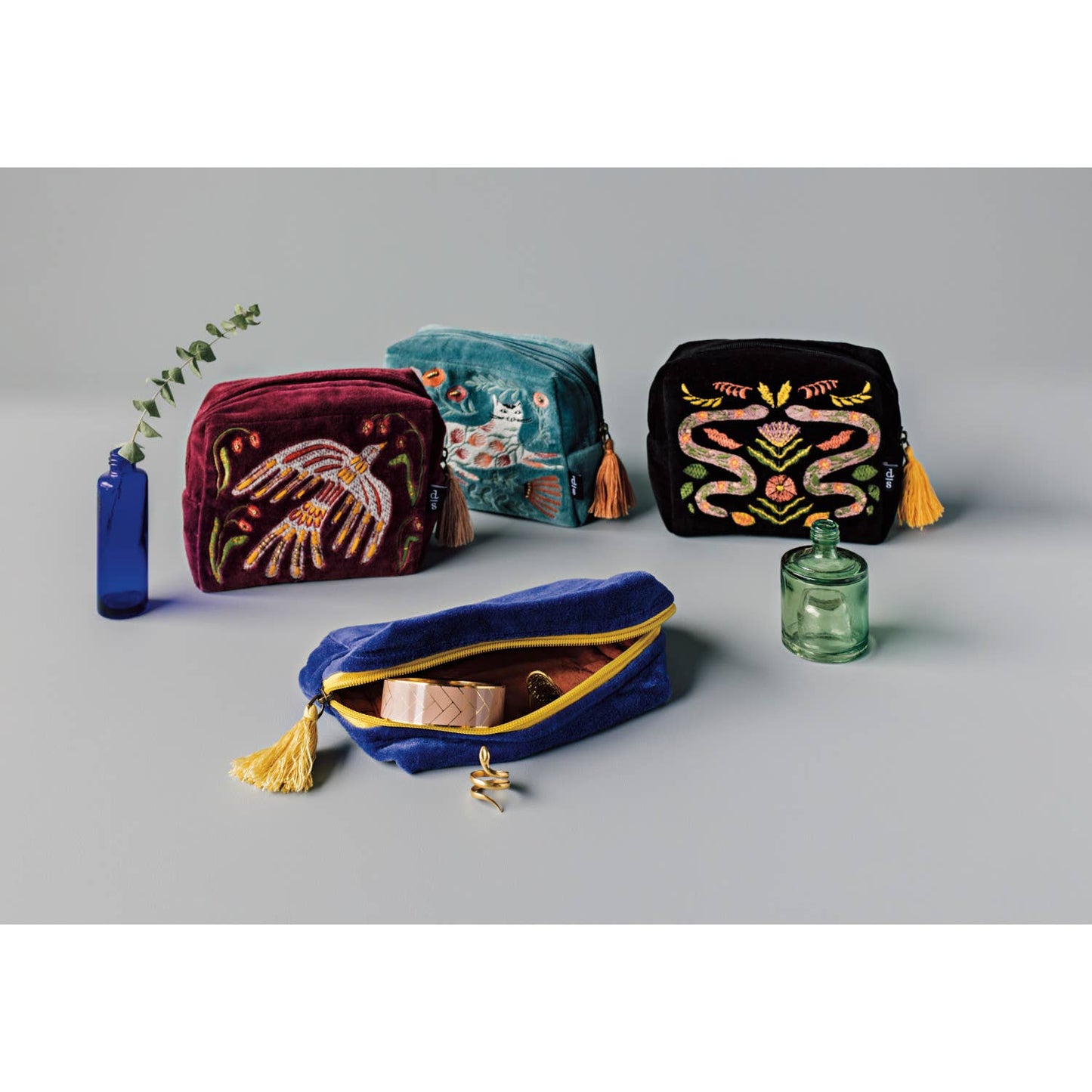 Velvet Embroidered Pouch