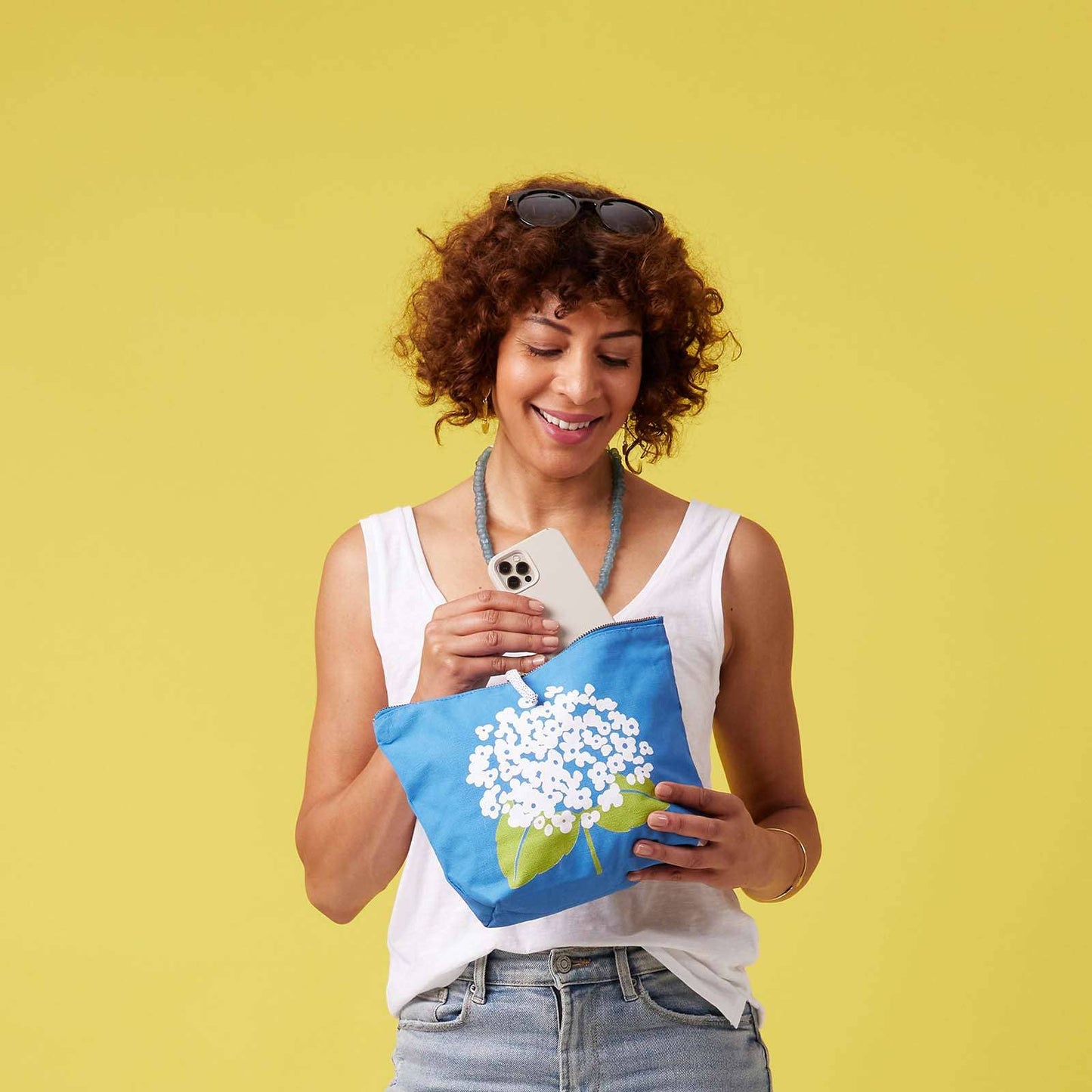 Sola Hydrangea Large Canvas Pouch