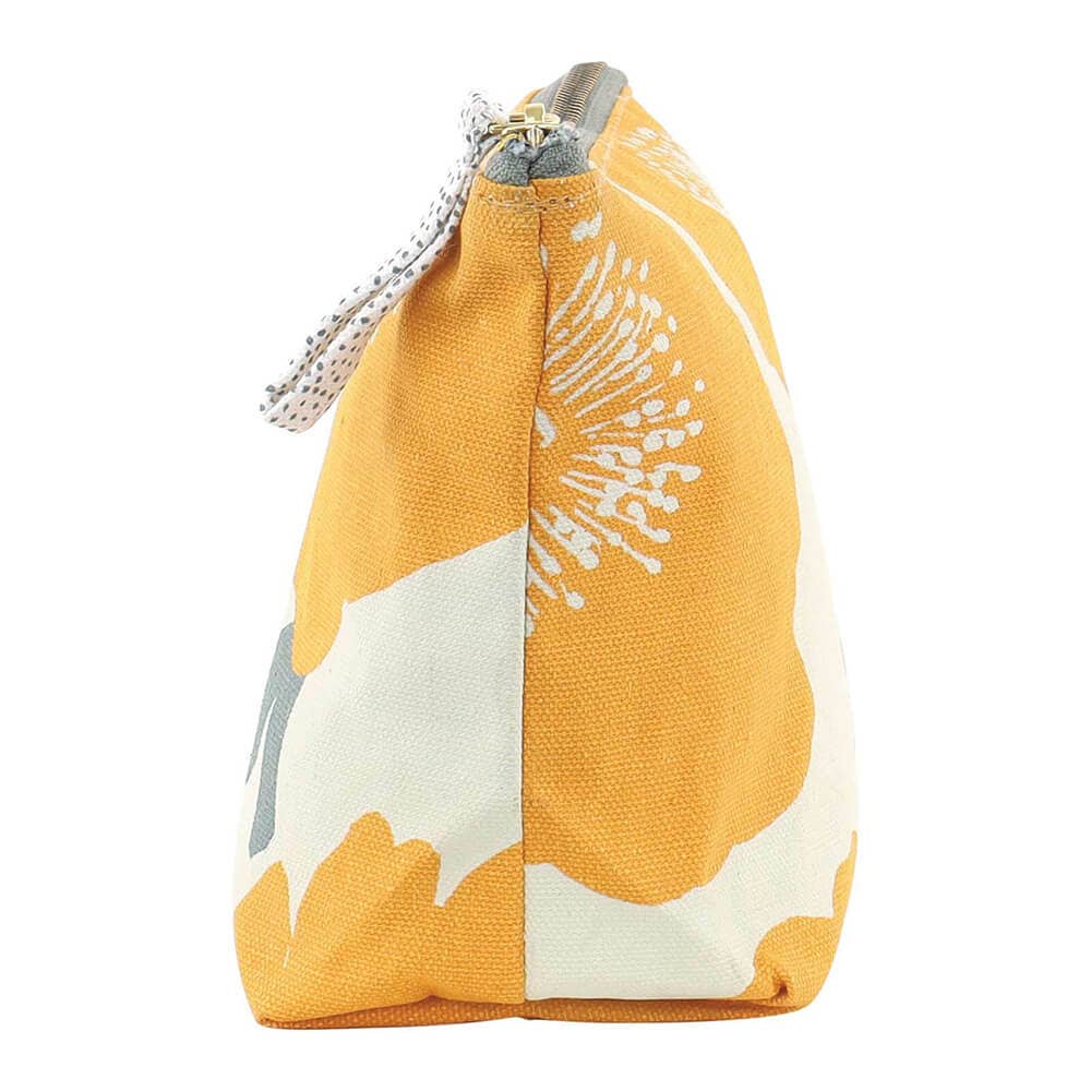 Poppies Gold Canvas Pouch