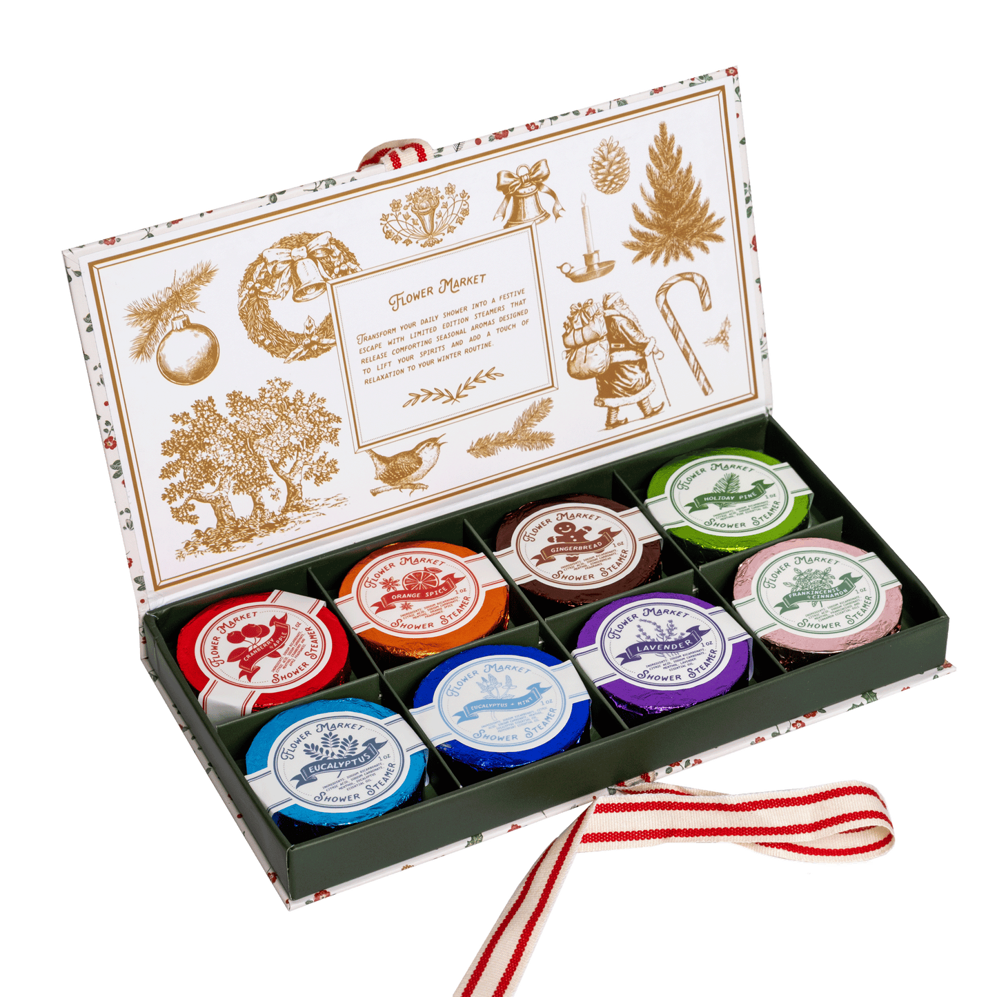 Holiday Shower Steamers 8-Pack | Spa Aromatherapy Gift Set