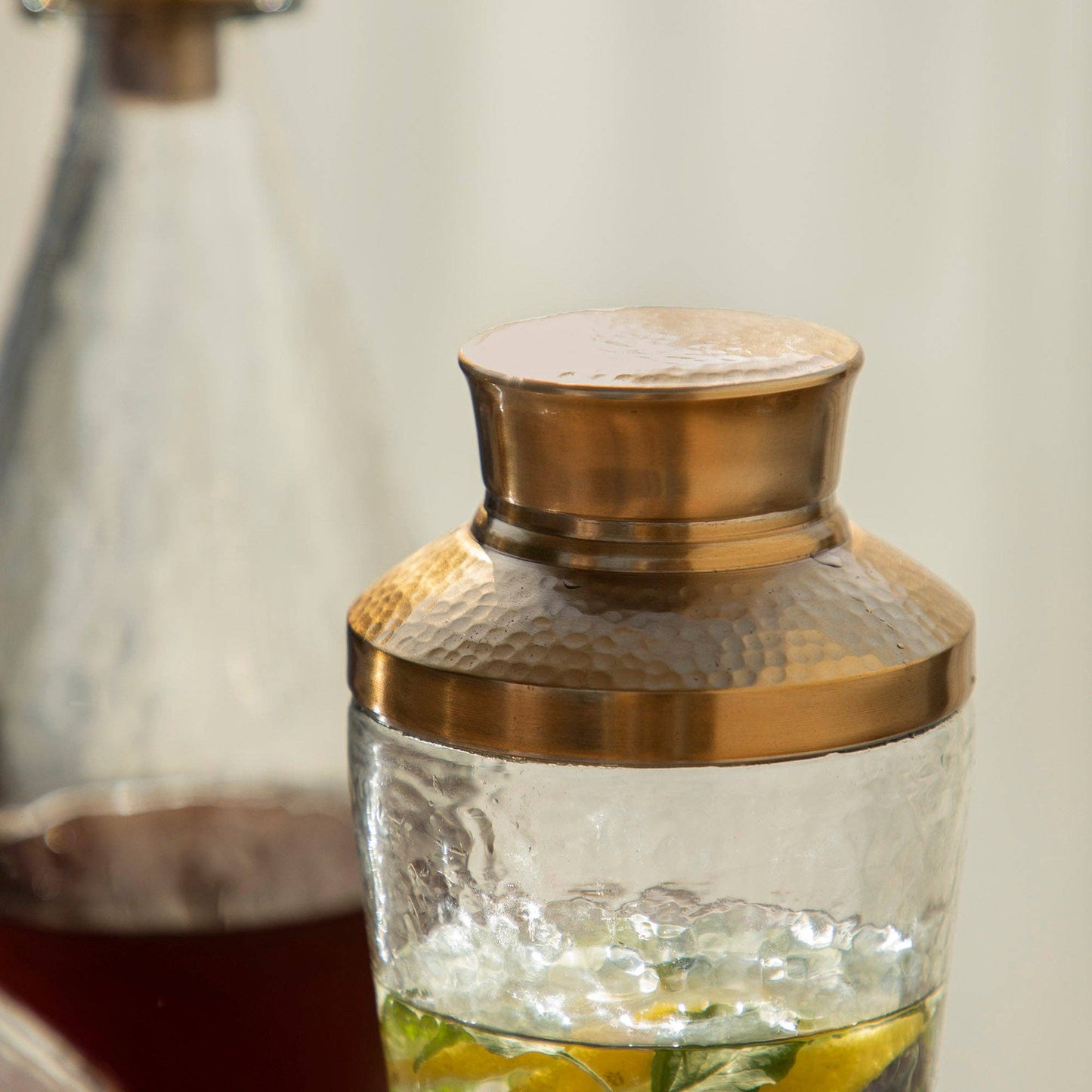 Pebbled Glass Cocktail Shaker