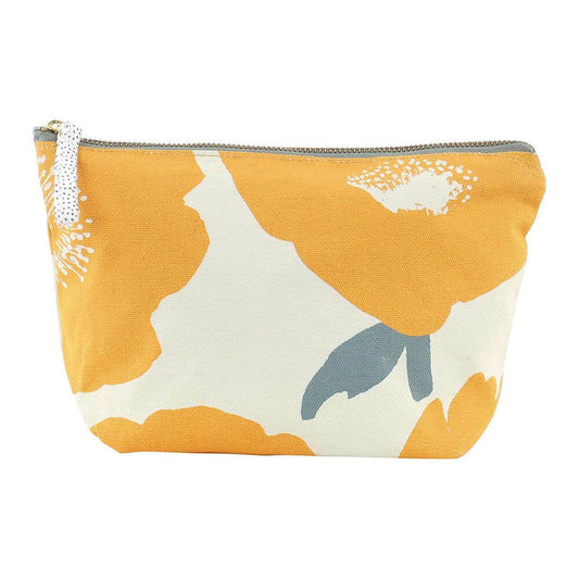 Poppies Gold Canvas Pouch