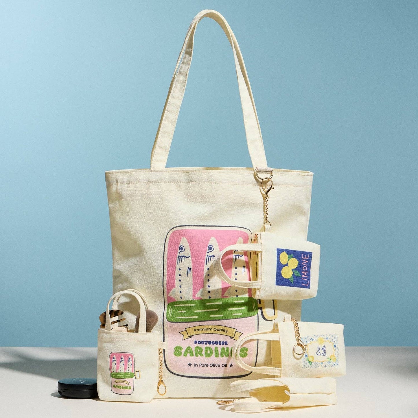 Mini Canvas Bag Charm