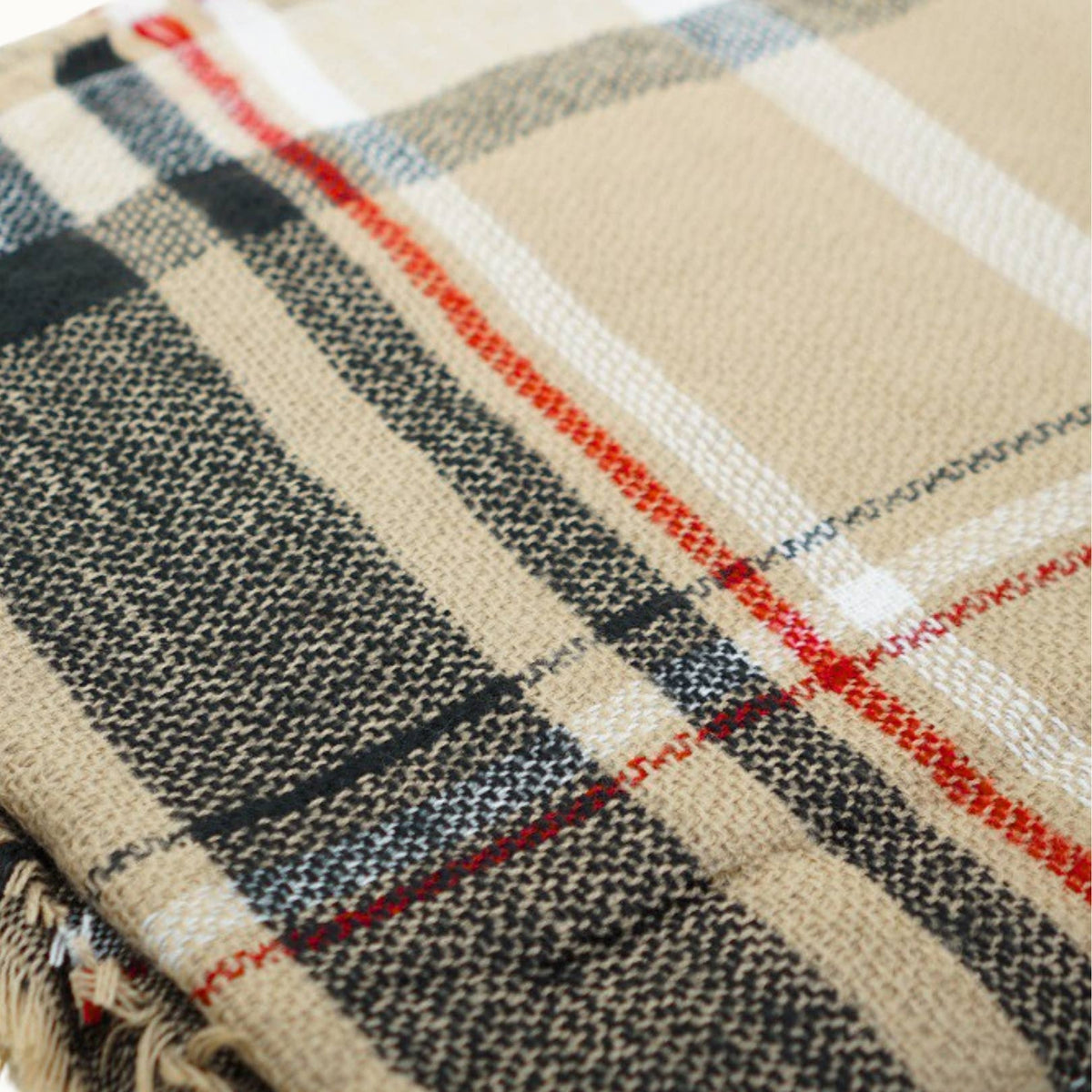 Olive & Pique Camel Plaid Scarf