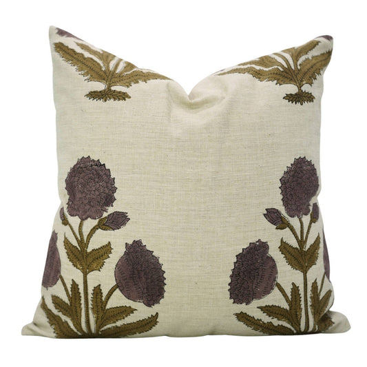 Bold Crafted Block Print Linen Blend Pillow Cover - Badshah 18" x 18"