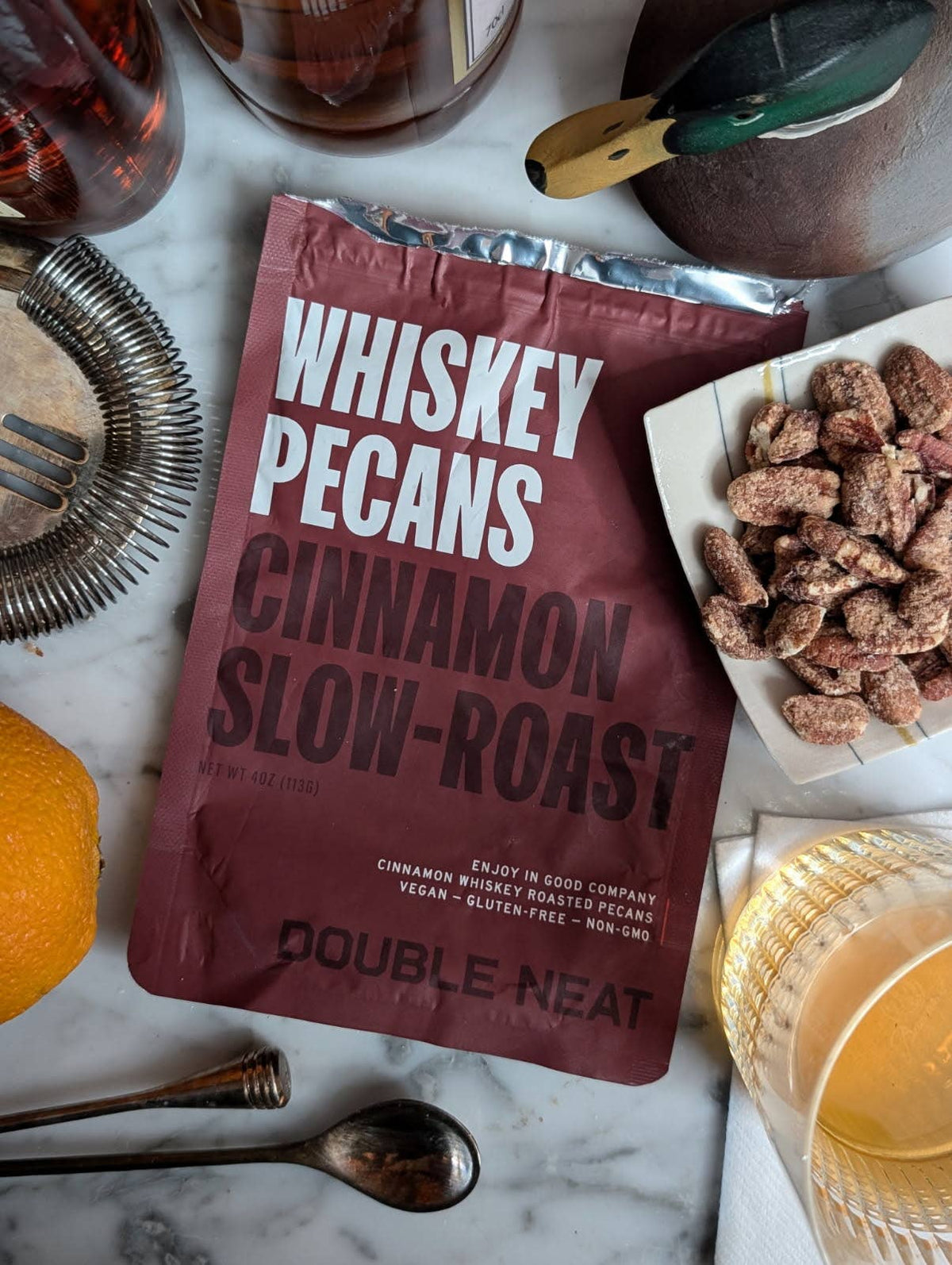 Whiskey Cinnamon Candied Pecans