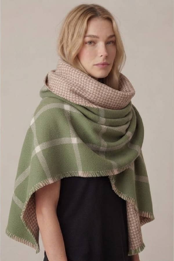 Olive & Pique Reversible Sage Blanket Scarf