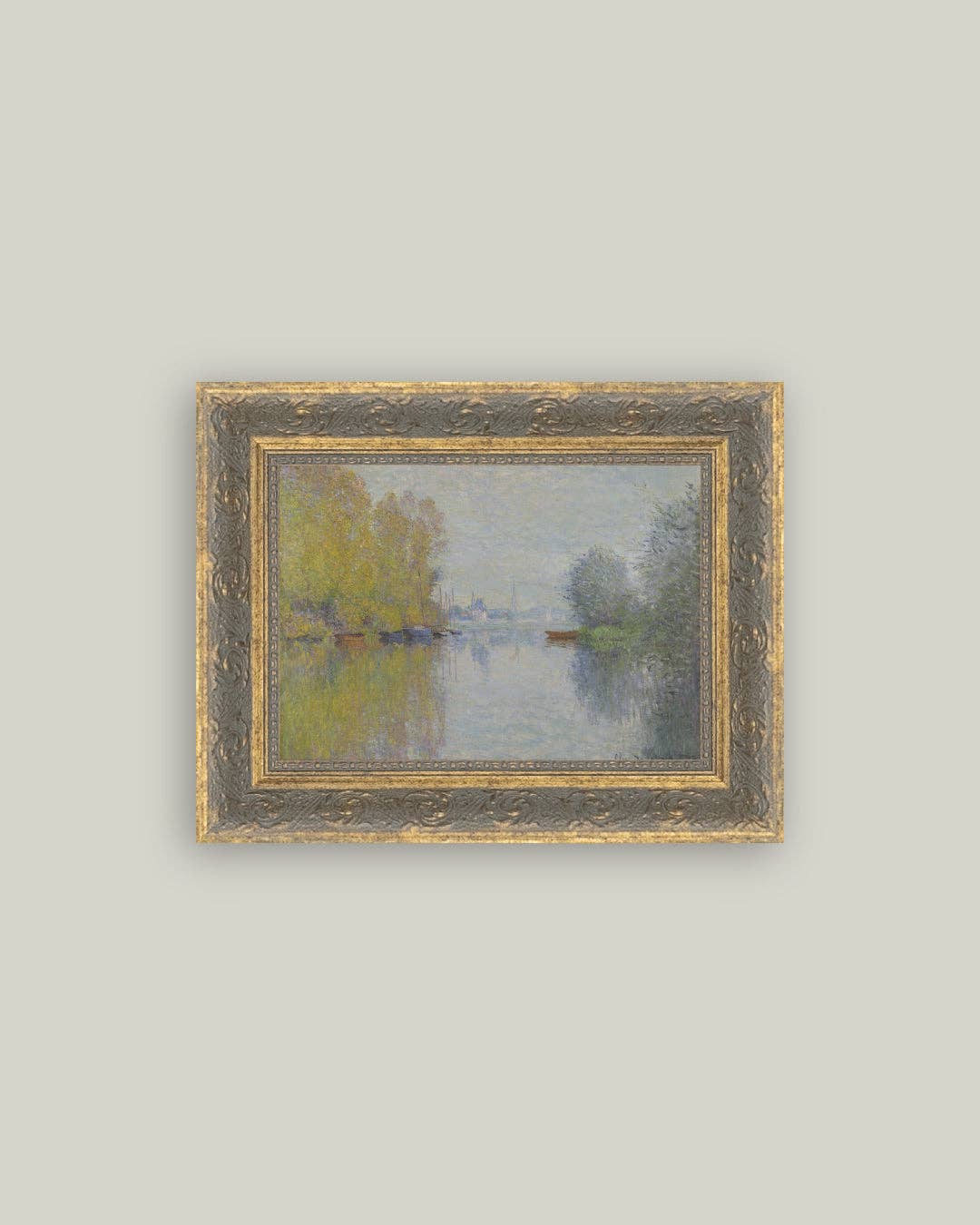 Autumn on the Seine Framed Antique Art – 10" x 8"