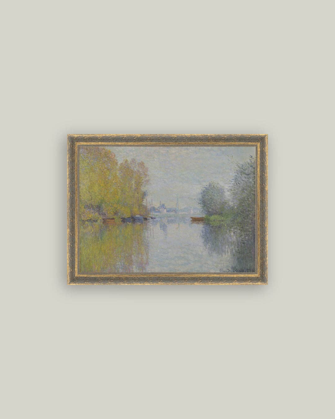 Autumn on the Seine Framed Antique Art – 10" x 8"