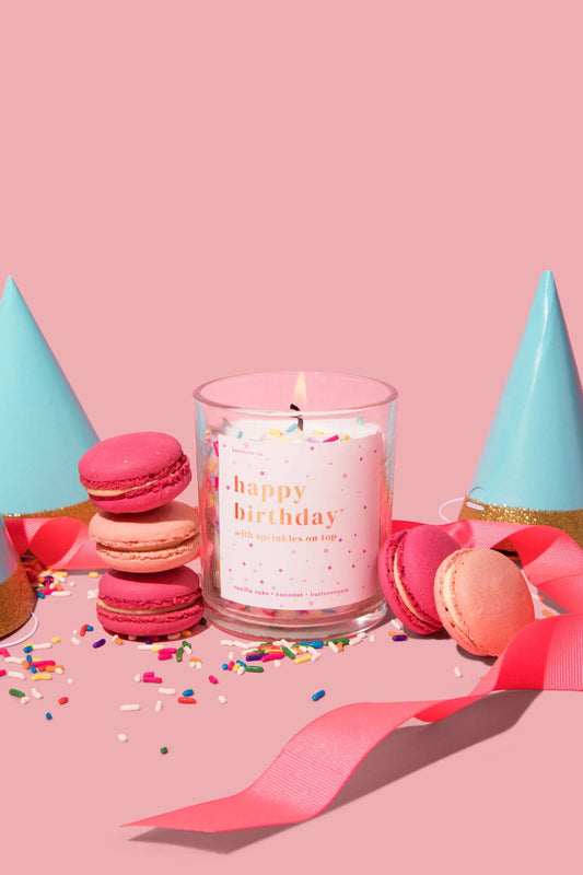 Happy Birthday Sprinkle Candle | 8oz Soy Vanilla Candle