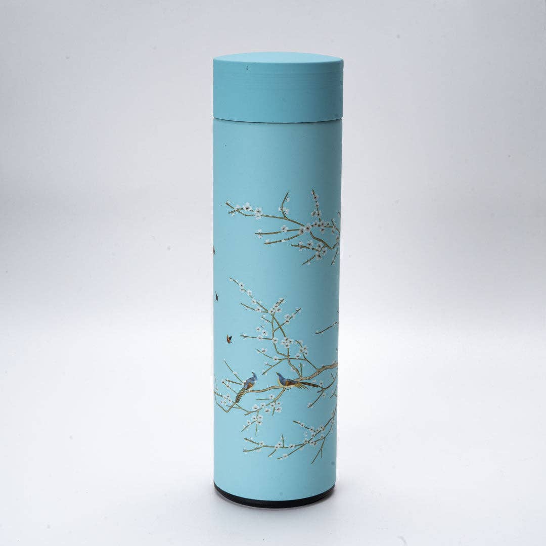Plum Blossom Vacuum Insulated Thermos Flask