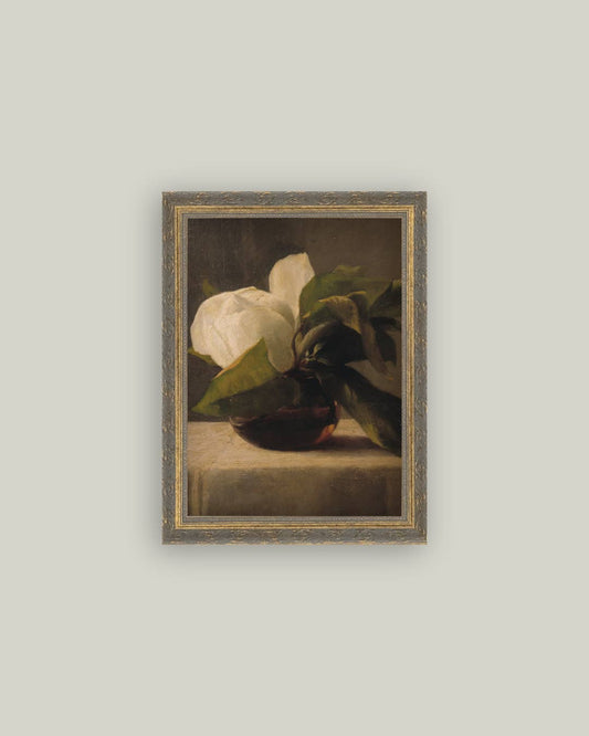 Magnolia Framed Antique Art – 8" x 10"