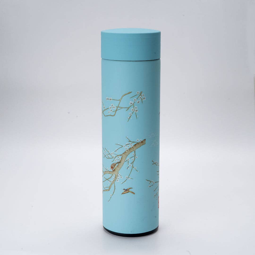 Plum Blossom Vacuum Insulated Thermos Flask