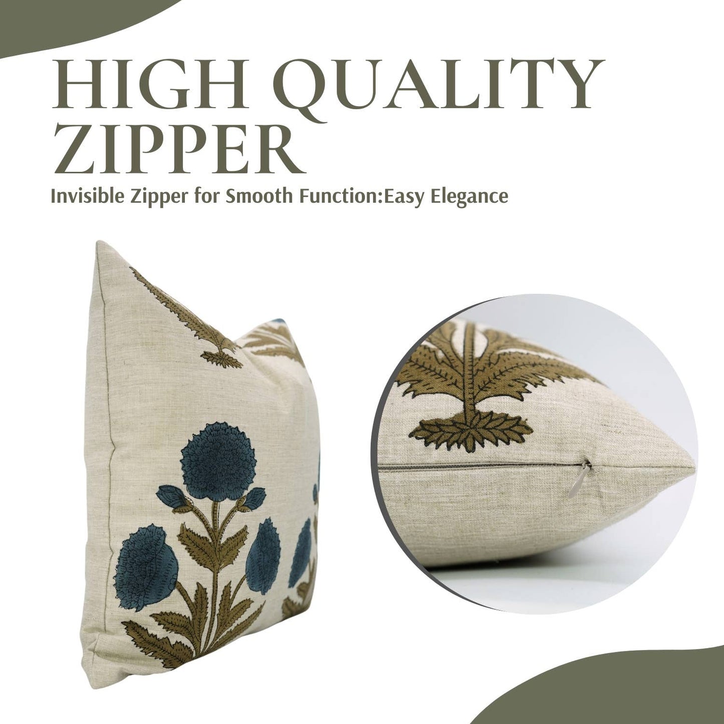 Bohemian Block Design Linen Blend Pillow Cover - Badshah  18"x18"