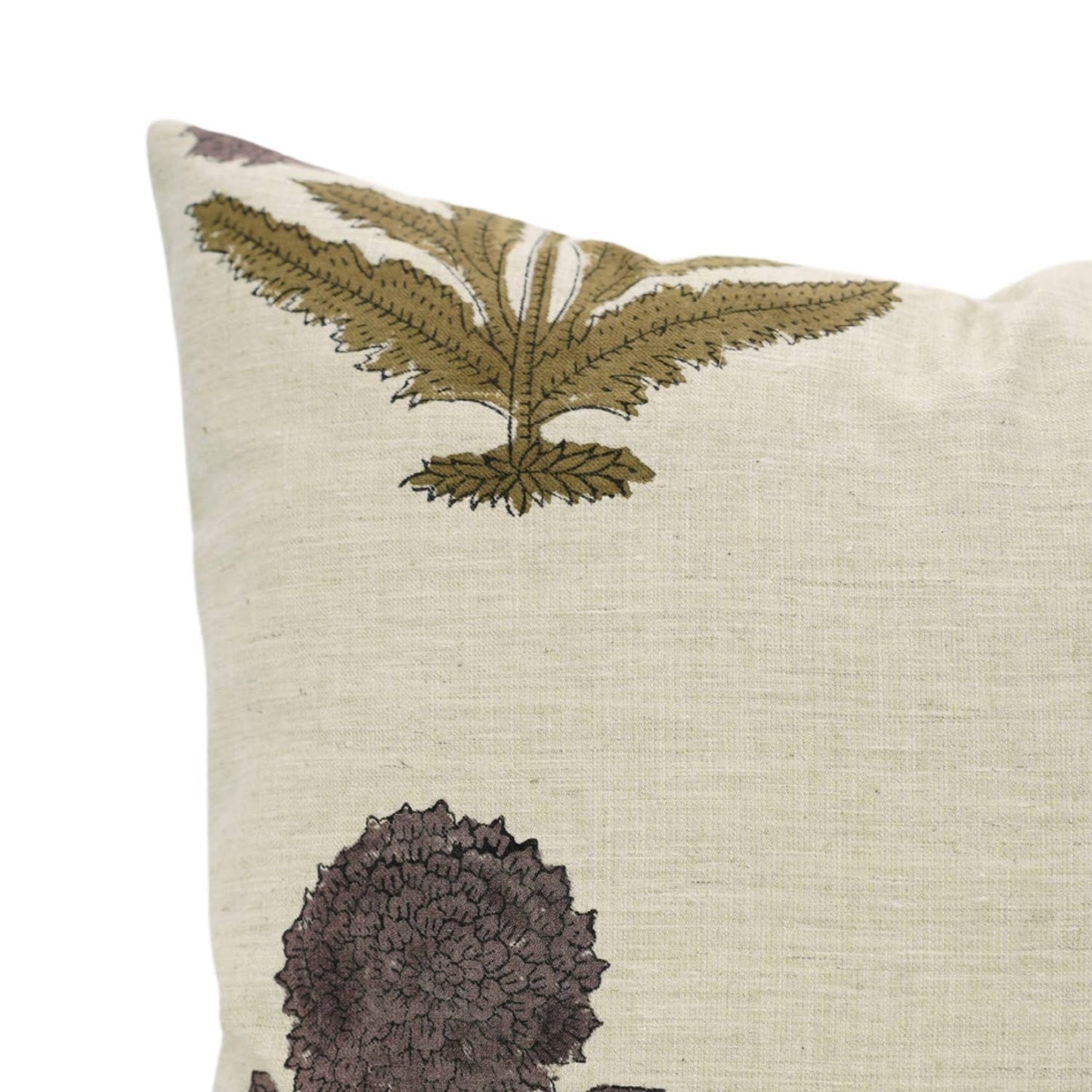 Bold Crafted Block Print Linen Blend Pillow Cover - Badshah 18" x 18"