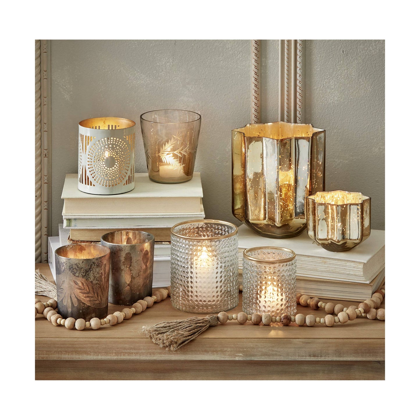 Ombre Handcut Leaf Tealight Holder - Bronze