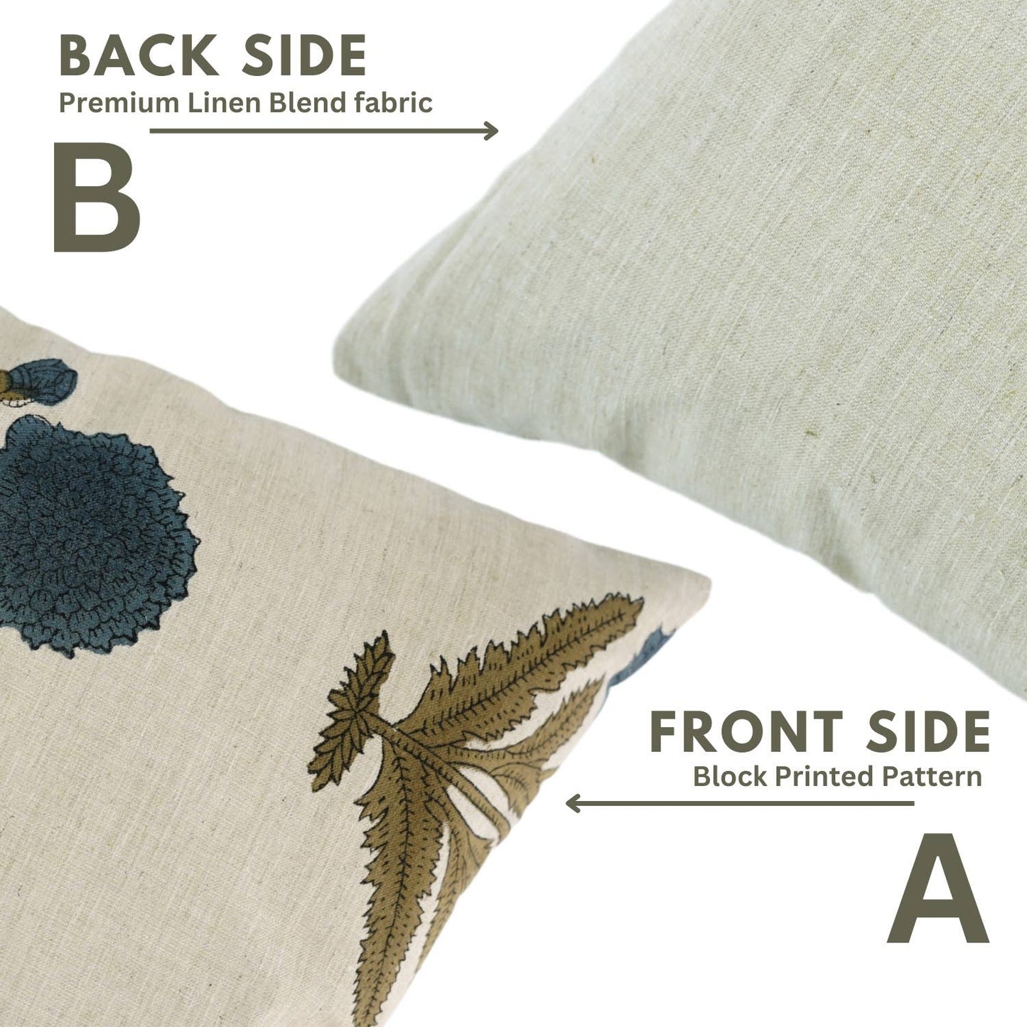 Bohemian Block Design Linen Blend Pillow Cover - Badshah  18"x18"