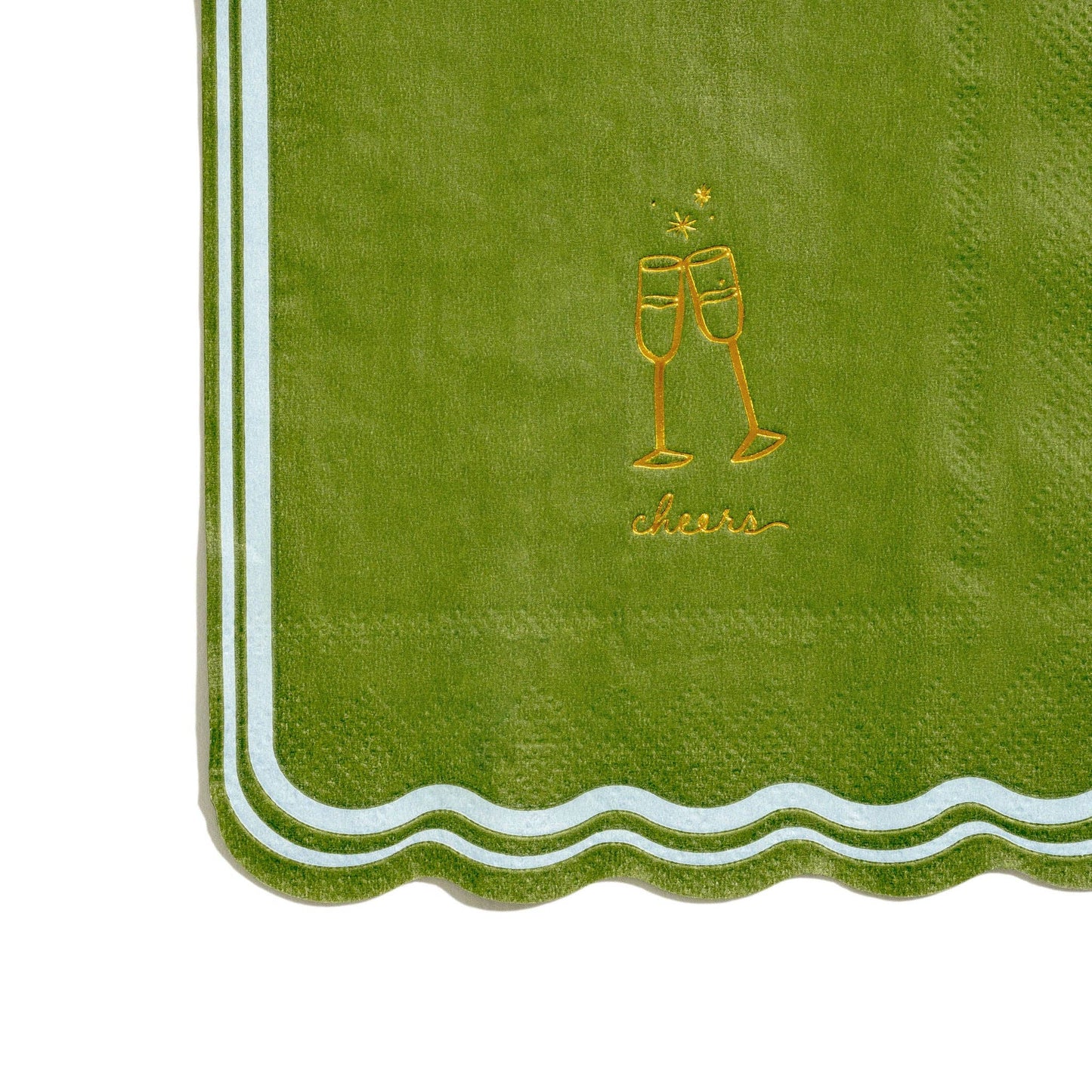 Scalloped Edge 'Cheers' Icon Cocktail Napkins
