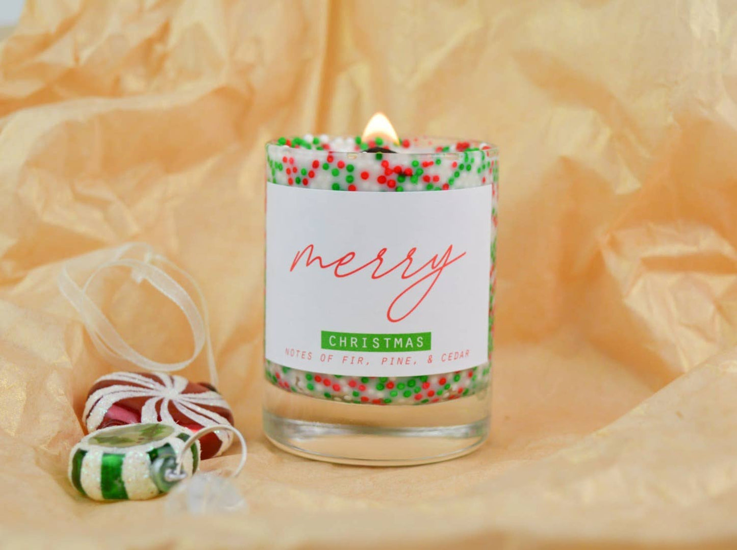 Mini Merry Christmas Sprinkle Candle