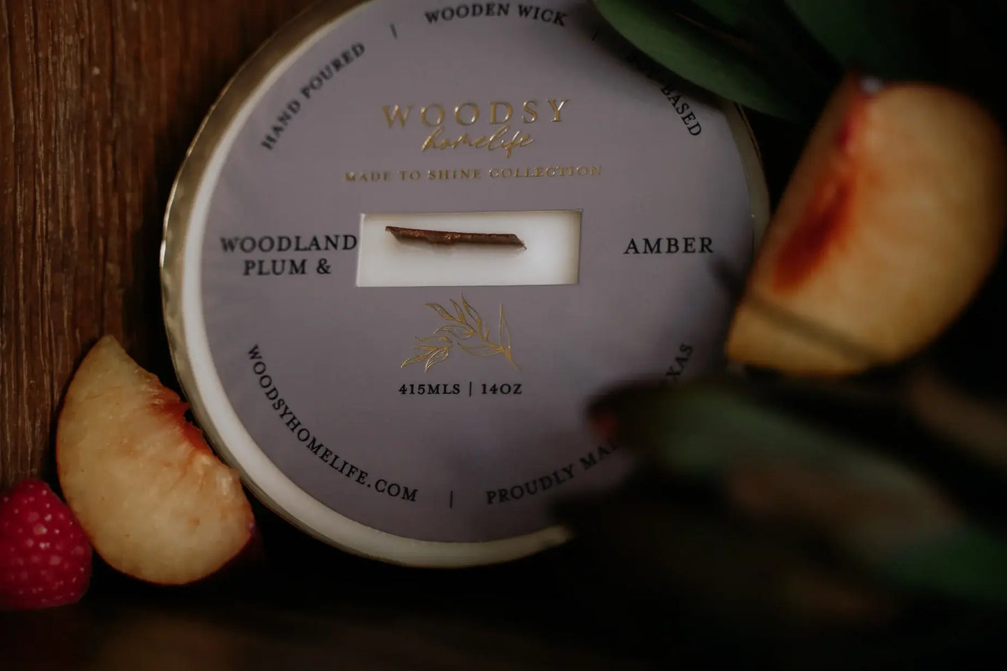 Hammered Brass Bowl Soy Candle - Woodland Plum & Amber