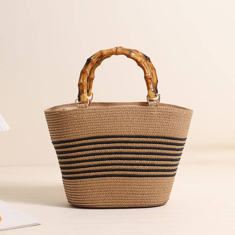 Woven Striped Mini Tote