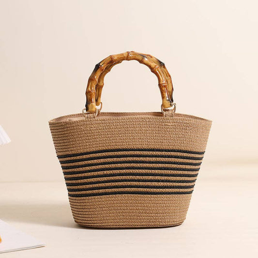 Woven Striped Mini Tote