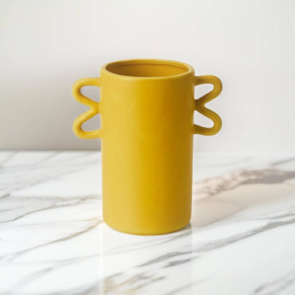 Mustard Cylinder Vase