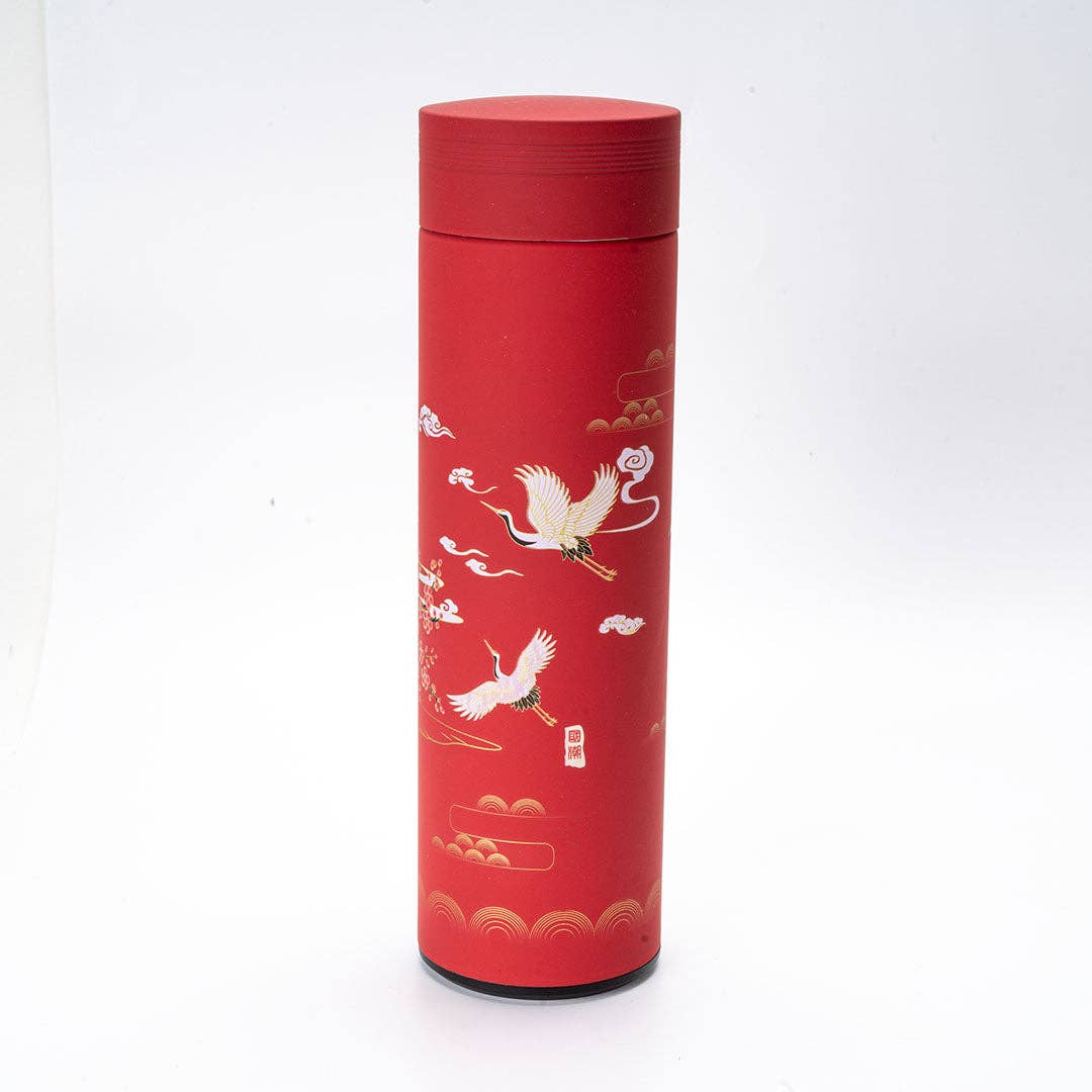 Cherry Blossom with Cranes Vacuum Insulated Thermos Flask