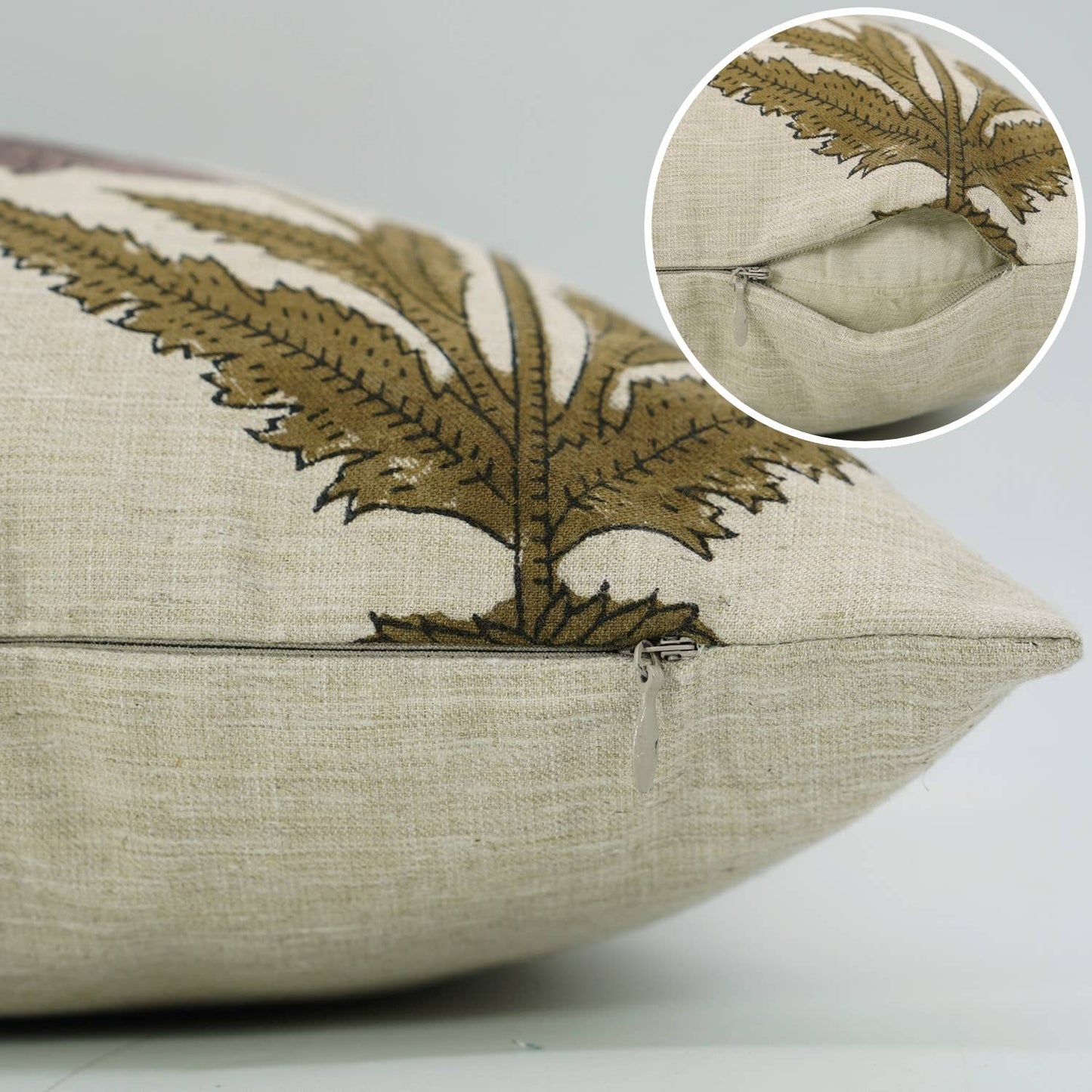 Bold Crafted Block Print Linen Blend Pillow Cover - Badshah 18" x 18"