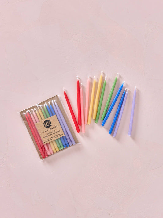 Hand-dipped 100% Beeswax Birthday Candles