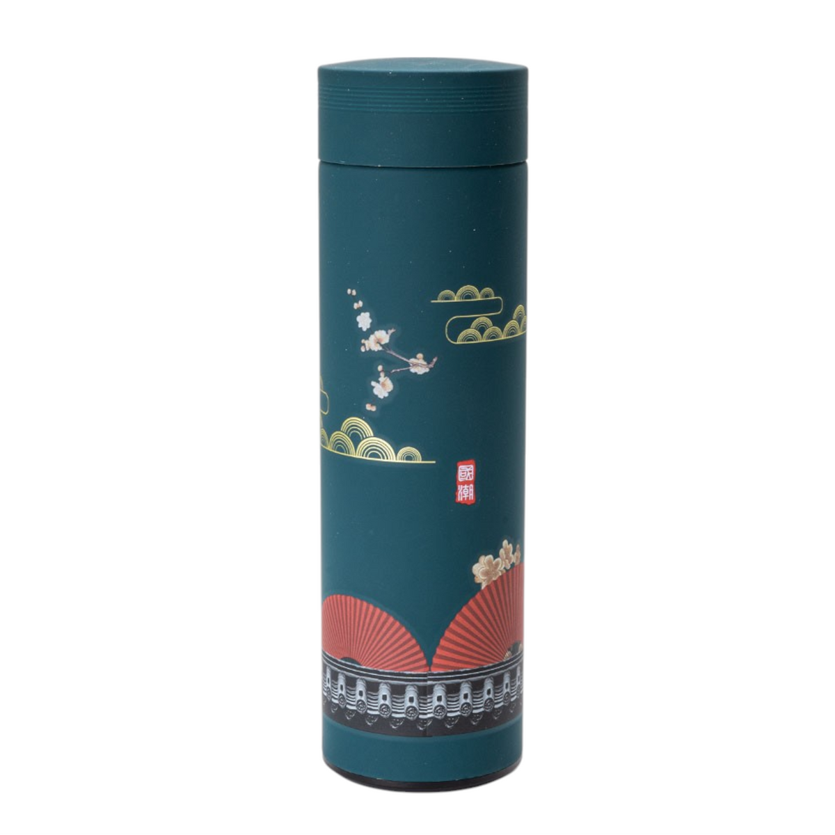 Teal Blossom Vacuum Insulated Thermos Flask