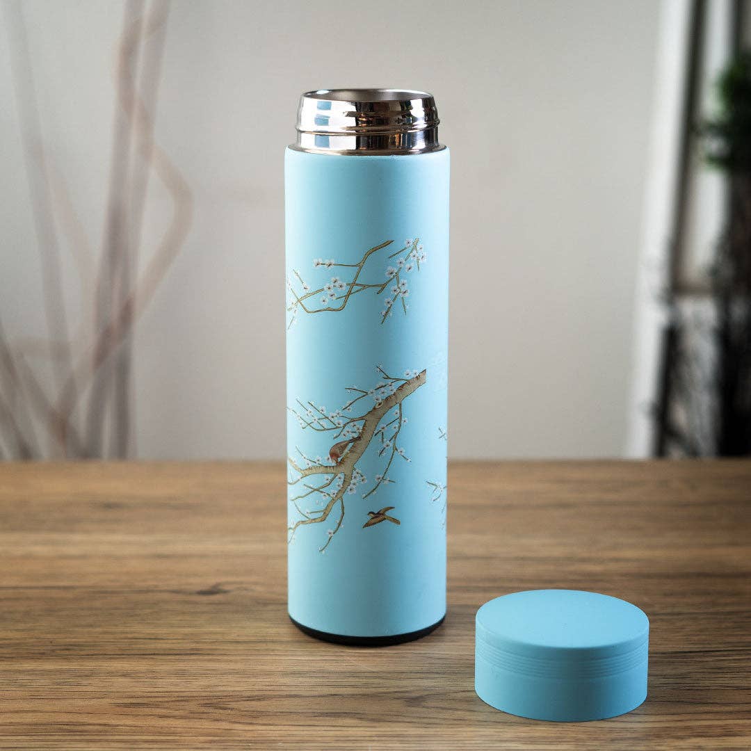 Plum Blossom Vacuum Insulated Thermos Flask