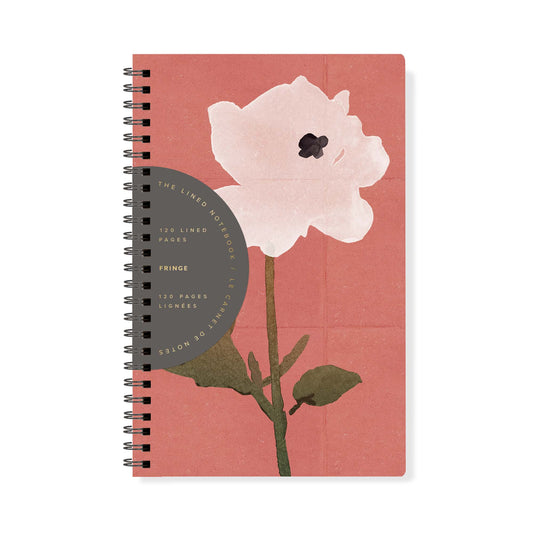White Flower Slim Spiral Journal