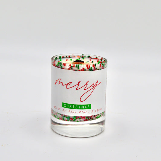 Mini Merry Christmas Sprinkle Candle