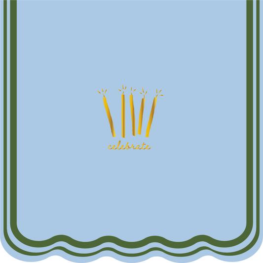 Scalloped Edge 'Celebrate' Cocktail Napkins