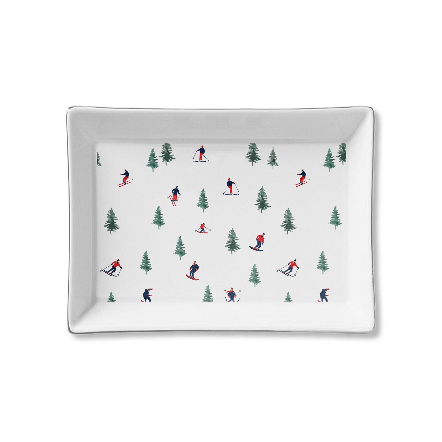 Ceramic Tray - Skiers