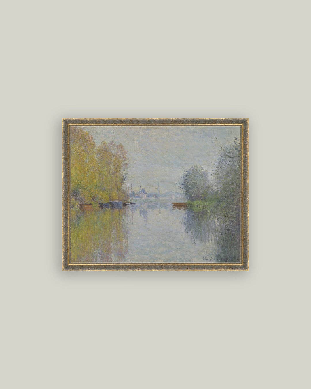 Autumn on the Seine Framed Antique Art – 10" x 8"
