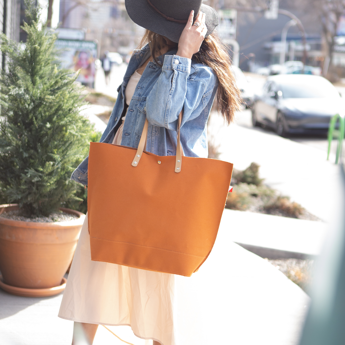 Monterey Laminated Canvas Leather Tote Customize