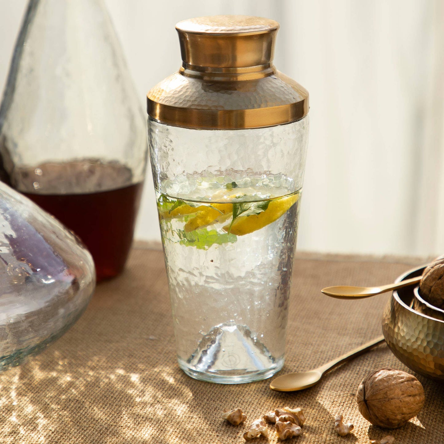 Pebbled Glass Cocktail Shaker