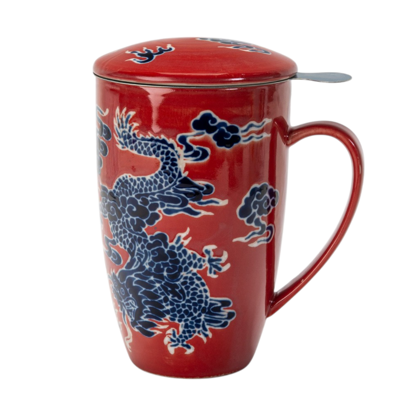 Oriental Dragon Tea Mug with Lid & Infuser