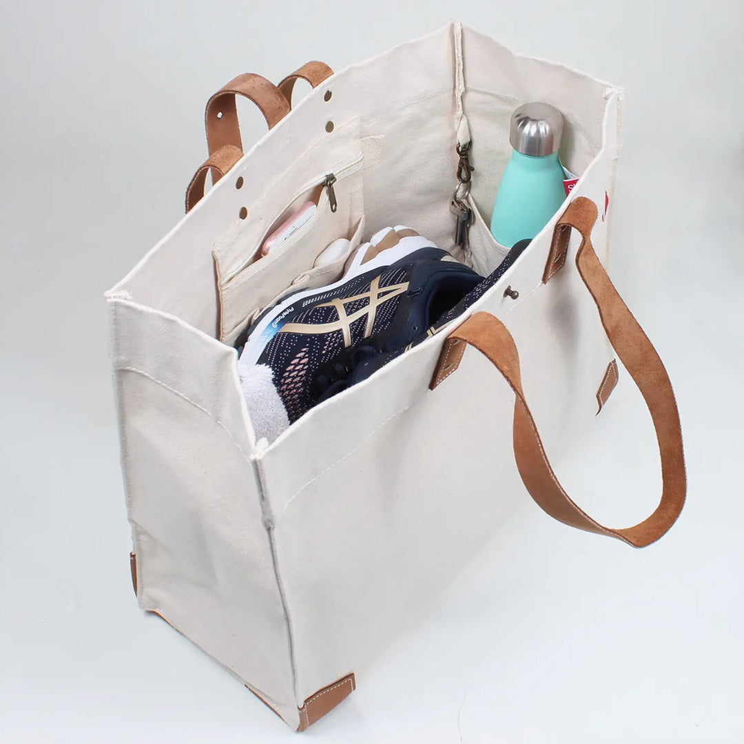 Carmel Tote Bag with Leather Trim