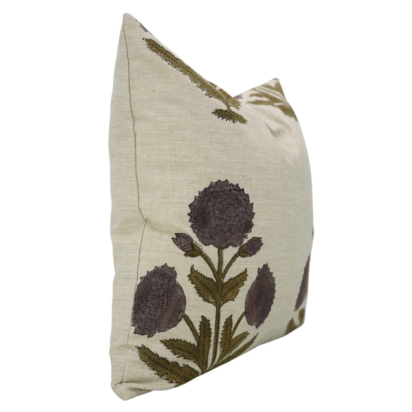 Bold Crafted Block Print Linen Blend Pillow Cover - Badshah 18" x 18"