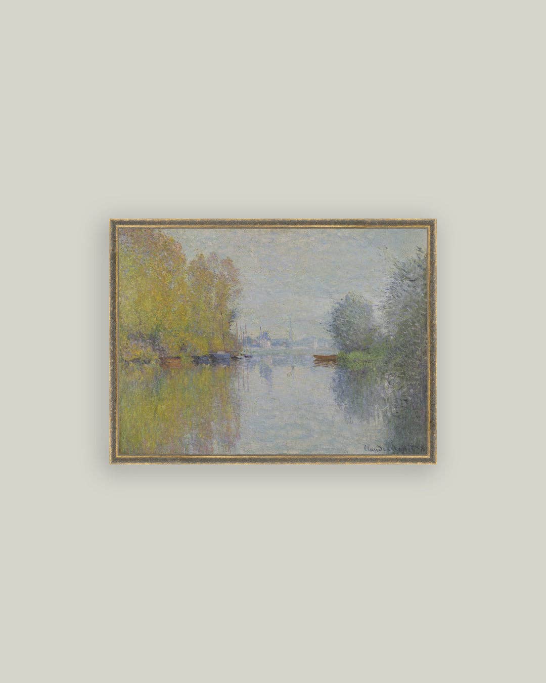 Autumn on the Seine Framed Antique Art – 10" x 8"