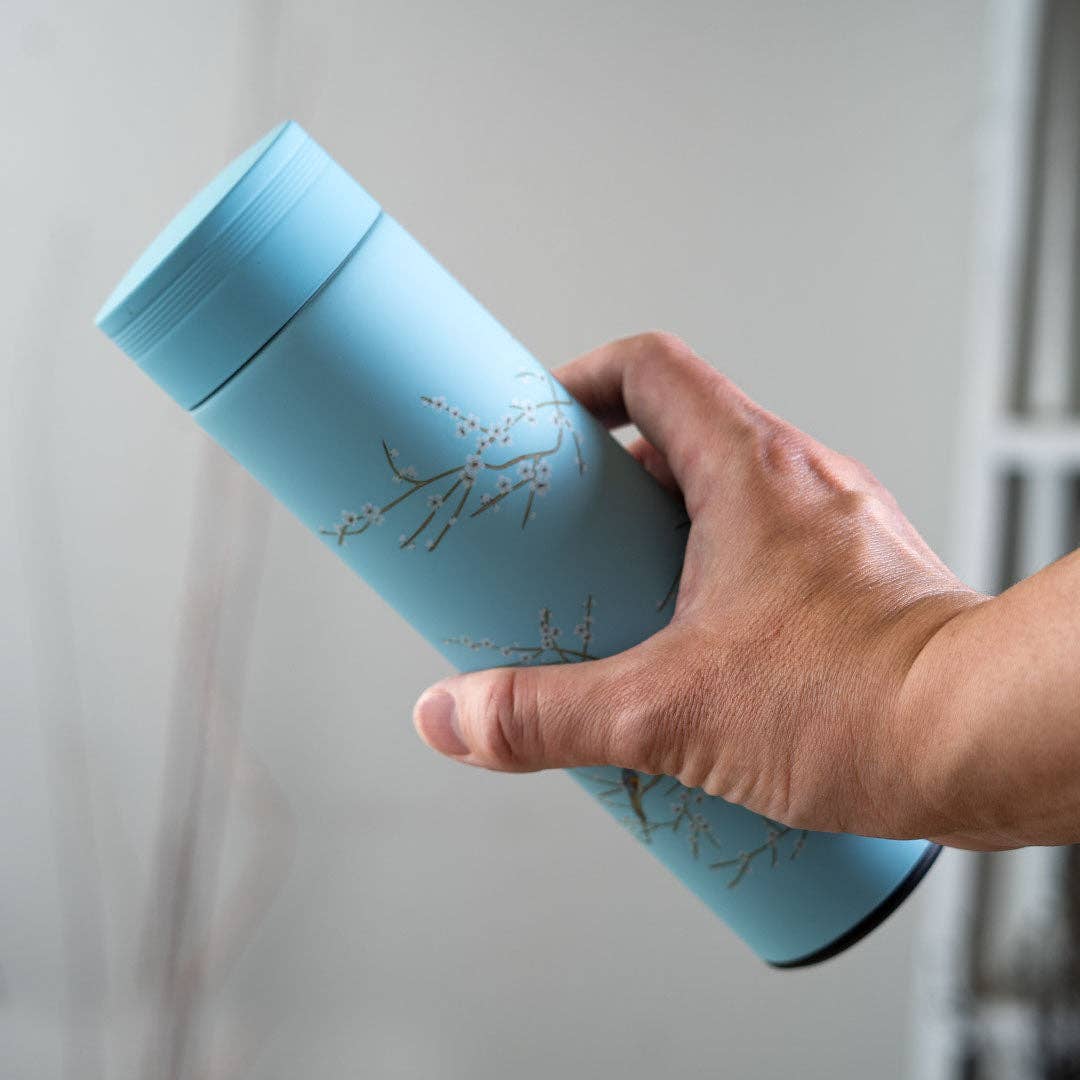 Plum Blossom Vacuum Insulated Thermos Flask