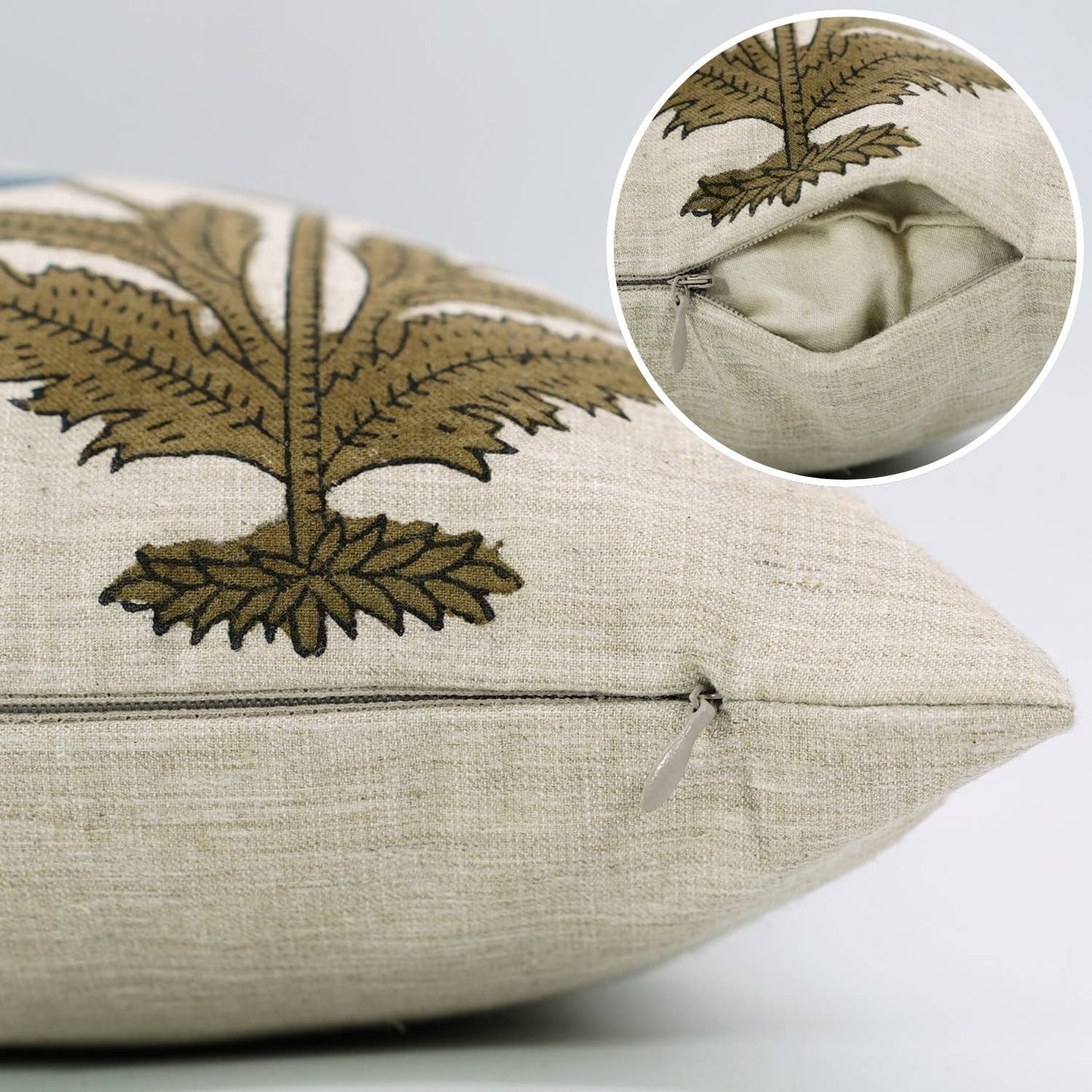 Bohemian Block Design Linen Blend Pillow Cover - Badshah  18"x18"