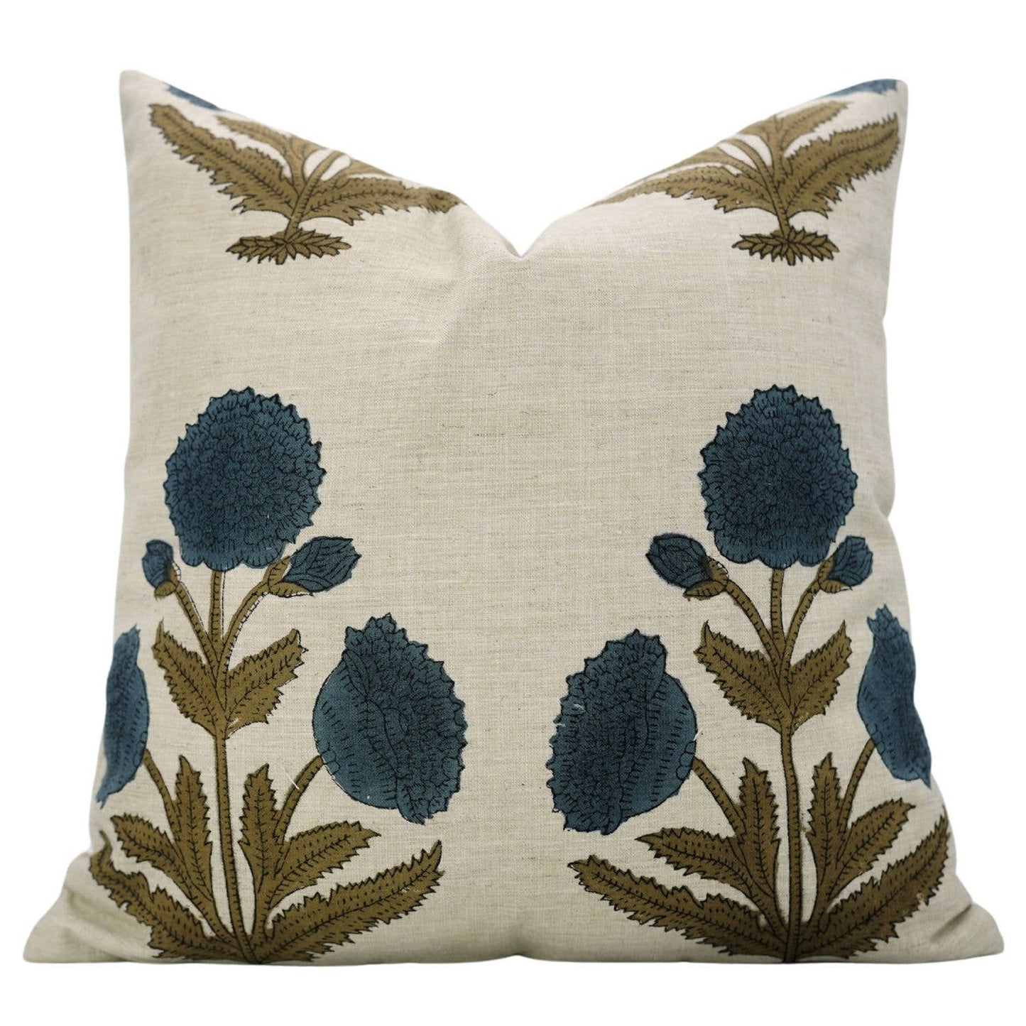 Bohemian Block Design Linen Blend Pillow Cover - Badshah  18"x18"