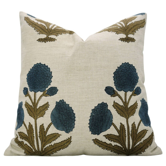 Bohemian Block Design Linen Blend Pillow Cover - Badshah  18"x18"